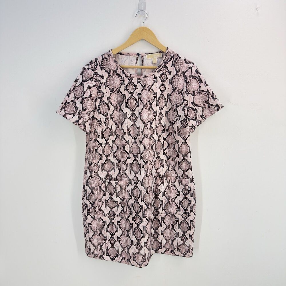 Michael Kors Snakeskin Print Dress Womens XL Short Sleeve - Picture 17 of 17